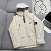 Jaqueta Acolchoada de Algodão à Prova d'Água e à Prova de Vento com Capuz Stone Four-Way Island 25 Outono/Inverno para Casal