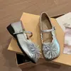 Zapatos Planos para Mujer con Pedrería de Fuegos Artificiales, Boca Baja, Nuevo Estilo 2026, Zapatos Mary Jane Planos con Cordones para Combinar con Vestidos, Zapatos de Hada