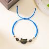 Libro Rojo mismo estilo lindo brazalete de gatito negro para hombres y mujeres pareja cuerda trenzada diseño nicho regalo para novias