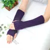Estilo K de Estilo Japonés Mangas Largas Medias Narciso Tejidas Lana Cálidas Literarias Color Puro Otoño e Invierno A Prueba de Frío Mangas