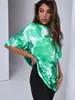 Amazon 2022 estação independente transfronteiriça roupas femininas verão casual estampa digital tingimento mesclado gola redonda solta manga curta camiseta para mulheres
