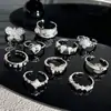 Estilo Medieval Tardío Elegante Dulce Fresco Blanco Esmalte de Goteo Mariposa Saturno Anillo de Moda Anillo Geométrico Simple de Personalidad de Nicho para Mujeres