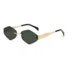 Gafas de Sol Rombo sin Marco de Uña de Arroz Estilo Nuevo Gafas de Sol para Hombre Transfronterizas Estilo Lujo Ligero Gafas de Sol con Montura Metálica Personalizada Europeas y Americanas