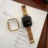 Correa de reloj brillante de acero inoxidable de tres cuentas adecuada para Apple iWatch 11 Generación 10/987