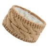 Diadema de lana tejida con terciopelo de estilo europeo y americano, con hilo de color, accesorios para el cabello cálidos y variados, protección para las orejas con giro para otoño e invierno.
