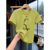 Camiseta Feminina Preta Manga Curta Ombro Normal Estilo Coreano 2026 Nova Moda Estilosa Versátil Camada Base Algodão Puro Verão