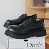 Zapatos de Cuero con Suela Gruesa para Hombre, Derby Británico Negro Formal de Negocios Brogue Punta Redonda Zapatos de Boda para Novio
