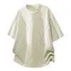 Camiseta de Manga Corta para Mujer, Verano Holgada, Tallas Grandes para Mujer, Estilo Mamá, Rejuvenecedora, Versátil, Camiseta Adelgazante 6234