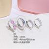 Pendientes Minimalistas Chapados en Cobre Dorado con Circonita Ecológicos, Aros de Acero de Titanio Amigables con los Oídos, Aretes Sencillos Super Brillantes, Brazaletes para Orejas