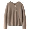 Nuevo Suéter de Cachemira de Invierno para Mujer para el Año de Nacimiento, Cárdigan de Cachemira Tejido de Color Puro para Mujer, Suéter de Cachemira con Cremallera Diagonal Roja