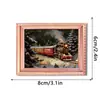 FGMZCT001-042 Marco de fotos iluminado navideño transfronterizo imán de nevera decoración navideña imán de nevera magnético de madera