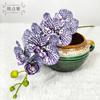 Flor Artificial Nuevo Tacto de Mano Siete Orquídeas Pequeñas Phalaenopsis Flor Falsa Boda Paisajismo Hogar Vestido Suave Fotografía Jardinería Decoración
