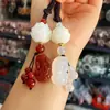 Llavero Pixiu de Jade, Colgante para Llave de Coche de Ágata Multicolor, Adorno de Loto para Bolso Unisex, Signo del Zodiaco al por Mayor