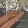 Anillo de diamantes en oro V, versión ancha y estrecha Coco, inspirado en Chanel, medio diamante, precisión CNC, chapado en oro rosa de 18 quilates, retiene el color, regalo para niñas
