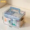 Caja de Almacenamiento de Medicamentos para el Hogar BNBS Organizador Portátil con Compartimentos Dispensador de Pastillas para Medicamentos Diarios