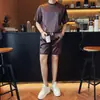 Verano 2026 Nuevo Estilo de Lujo Ligero para Hombre Delgados de Manga Corta Casual Pantalones Cortos de Cinco Puntos Cómodos de Color Sólido