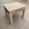 Mesa de Jantar Antiga Chinesa Old Elm Madeira Maciça Mesa dos Oito Imortais Mesa Quadrada Pêlo Branco Branco em Branco Embrião Branco Mobiliário