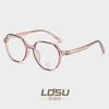 Armazón de Lentes Redondos Retro TR90 para Miopía para Mujer Estilo Coreano de Moda Lentes Planos para Hombre con Protección Ocular contra la Luz Azul