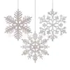 Floco de Neve de 10cm Confeitos Plásticos Decoração de Árvore de Natal Suprimentos Enfeites Pendurados Fabricante Atacado Decorações de Natal Douradas