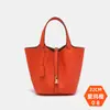Bolsa de Mão de Couro Genuíno 2026 Novo Estilo Padrão Lichia Bolsa Cesta Couro de Vaca Togo Grande Capacidade Moda para o Dia a Dia Bolsa Saco