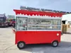Carrito de Comida Móvil, Carrito de Bar para Puesto Callejero, Estante de Snacks Europeo, Diseño Plegable, Carrito de Delicatessen de Acero Inoxidable, Restaurante