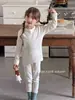 Pijama infantil Anmeiya, Ropa hipoalergénica de algodón 100% Clase A, Ropa de casa infantil, Conjunto de dos piezas de otoño (top y pantalón) para niños y niñas
