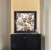 Quarto Cama Preta Mesa de Cabeceira Pintura Decorativa Retrô Estilo Francês Médio Sala de Estar Pintura de Parede Avançada Entrada da Casa Entrada Pintura de Flores e Pássaros