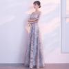 2026 Novo Estilo Moda Banquete Sexy Elegante Emagrecedor Manga Longa Vestido de Noite para Apresentador de Reunião Anual Verão