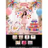Decoración de Cumpleaños con Tablero KT de Hello Kitty, Set de Lluvia de Globos para Niños Bebés de 4 Años, Decoración de Escena de Fiesta de Gato KT de 5 Años