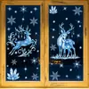 Decoraciones navideñas, nieve y hielo cálidos de invierno, renos, pegatinas de vidrio de Santa Claus, muñeco de nieve, pegatinas electrostáticas de árbol de Navidad