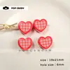 Corazón a Cuadros con Agujero Grande Acrílico Accesorios DIY Piezas de Colgante Materiales Hechos a Mano Joyería Linda Cuentas Sueltas