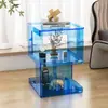 Mesa Auxiliar de Sofá de Acrílico, Mesa de Esquina Creativa, Mesa de Centro para Sala de Estar, Estante de Almacenamiento, Estante de Almacenamiento Simple para Dormitorio, Mesita de Noche