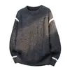 Fábrica de suéteres de punto jacquard a rayas de moda de venta caliente transfronteriza ropa de punto para hombre