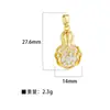 Xi Yin Transfronterizo Europa y América ins Moda Personalidad Hip Hop Colgante Perforado Cobre Microincrustado Circonita Colgante de Cobre de 26 Letras