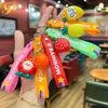 Llavero de dibujos animados con forma de fruta linda, figura de goma blanda de fresa y sandía, colgante creativo para mochila de estudiante, pequeño accesorio