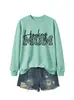 MAMÁ DE HOCKEY Tienda Independiente de Amazon Wish Sudadera de Manga Larga con Cuello Redondo para Mujer, Moda Versátil y Cómoda para Otoño e Invierno
