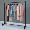 Expositor simples para loja de roupas cabide de exposição para roupas masculinas e femininas cabide de barra horizontal móvel varão para roupas com polia