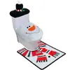 Artículos Navideños en Stock Transfronterizos: Funda para Asiento de Inodoro de Navidad, Funda para Asiento de Inodoro de Papá Noel y Muñeco de Nieve, Felpudo, Funda para Tanque de Agua, Portarrollos de Papel Higiénico Juego de Tres Piezas
