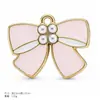 Múltiplos estilos de esmalte rosa pingente DIY acessórios para joias feitas à mão liga pequenos pingentes brincos acessórios de orelha pingentes de colar materiais