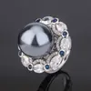 Nuevo Anillo de Moda Retro para Mujer Huabi Jewelry Chapado en Oro Cobre Perla 2023 16mm