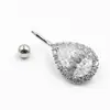 Viento europeo y americano gran gota de agua anillo para el ombligo piercing corporal joyería circón clavo para el ombligo moda lágrimas de ángel amor hebilla umbilical