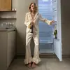 Conjunto de Pijama de Manga Larga y Pantalón Largo con Volantes Transfronterizo Pijama Cardigan Nuevo Otoño 2025 Europeo y Americano Ropa de Casa de Comercio Exterior