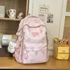 Nova Mochila de Urso de Grande Capacidade para Aluno do Ensino Médio Bolsa Escolar Menina ins Alta Aparência Moda Casual Mochila Leve