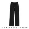 Pantalones de Cachemir Nuevos Otoño e Invierno 2025 para Mujer Pantalones de Punto 100% Cachemir Puro Color Sólido Cálidos Elegantes Rectos Pantalones de Cachemir