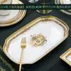 Louça de Porcelana Tangshan Estilo Europeu Tigelas, Pratos e Travessas Domésticas, Conjuntos de Tigelas e Pratos Livremente Combináveis, Louças, Pratos e Travessas