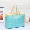 Bolsa de Mano de Moda Estampada No Tejida Laminada a Color Gruesa Embalaje de Regalo Bolsa de Compras Horizontal Bolsa de Almacenamiento para Textiles del Hogar