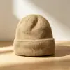 Chapéu de Lã Tricotado Versátil Feminino para Outono e Inverno, Circunferência da Cabeça Grande, Proteção Quente para Ouvidos, Chapéu Slouchy Espessado com Forro de Fleece