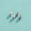 Cuentas espaciadoras ovaladas de rosa de plata esterlina S925, cuentas sueltas hechas a mano, cuerda trenzada con cuentas, accesorios para pulseras de perlas de cristal