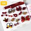 Acessórios de Cabelo de Princesa Celebridade da Internet Infantil Conjunto de 18 Peças Presilhas de Cabelo Enfeites de Cabelo Caixa Macia para Bebê Elásticos de Cabelo Conjunto de Caixa de Presente Flores