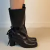 Botas retro de punta redonda, sencillas, con tacón grueso, de media pantorrilla, con correas, nuevo estilo 2026, suaves y cómodas, versátiles, diseño minimalista, adecuadas para mujeres, y de estilo botín de caballero